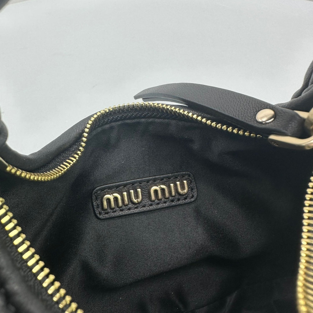 MINI HOBO 17 BAG IN BLACK LAMBSKIN