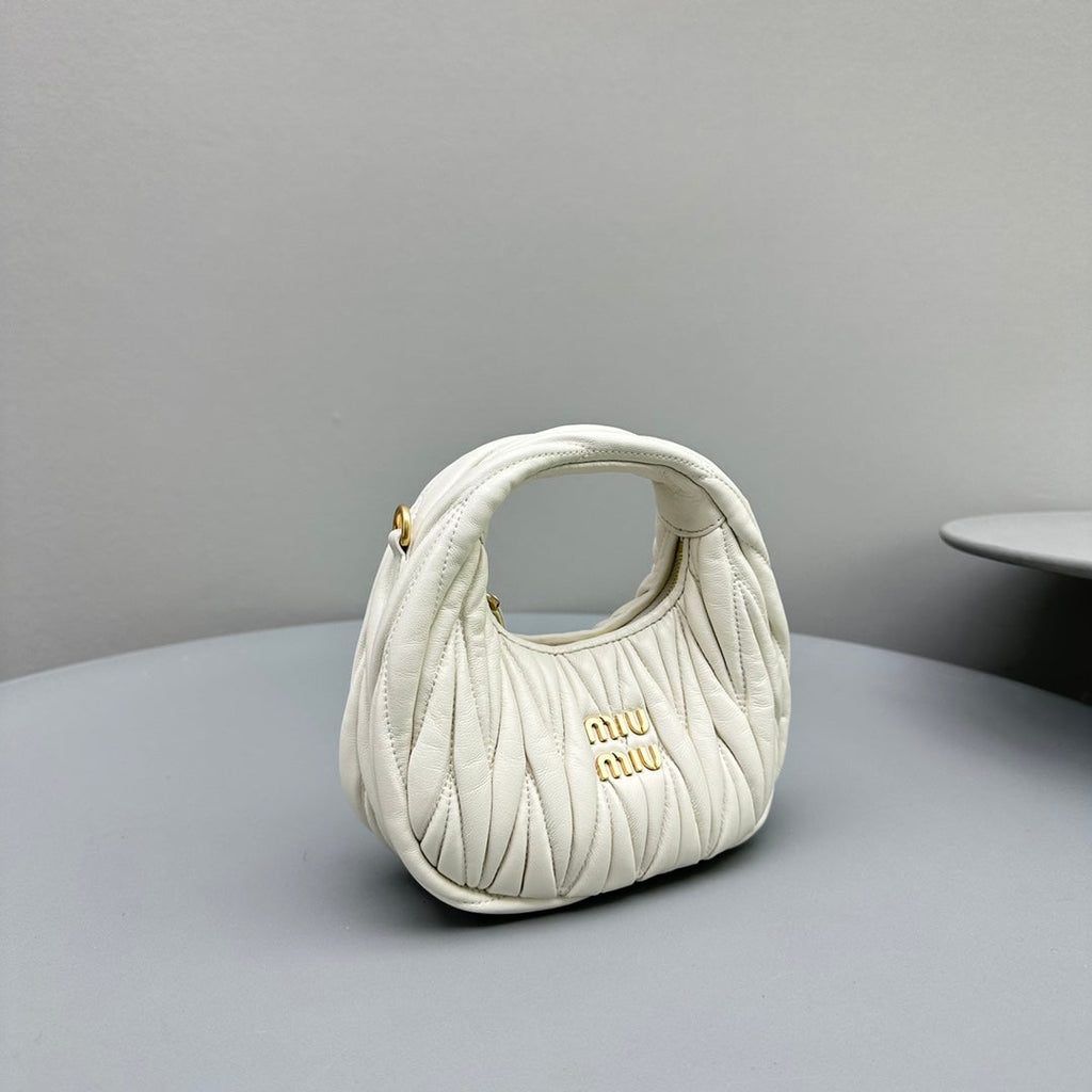 MINI HOBO 17 BAG IN WHITE LAMBSKIN