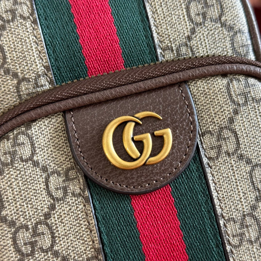 GG Ophidia Mini Messenger Beige& Dark Brown GG Monogram Fabric 272069