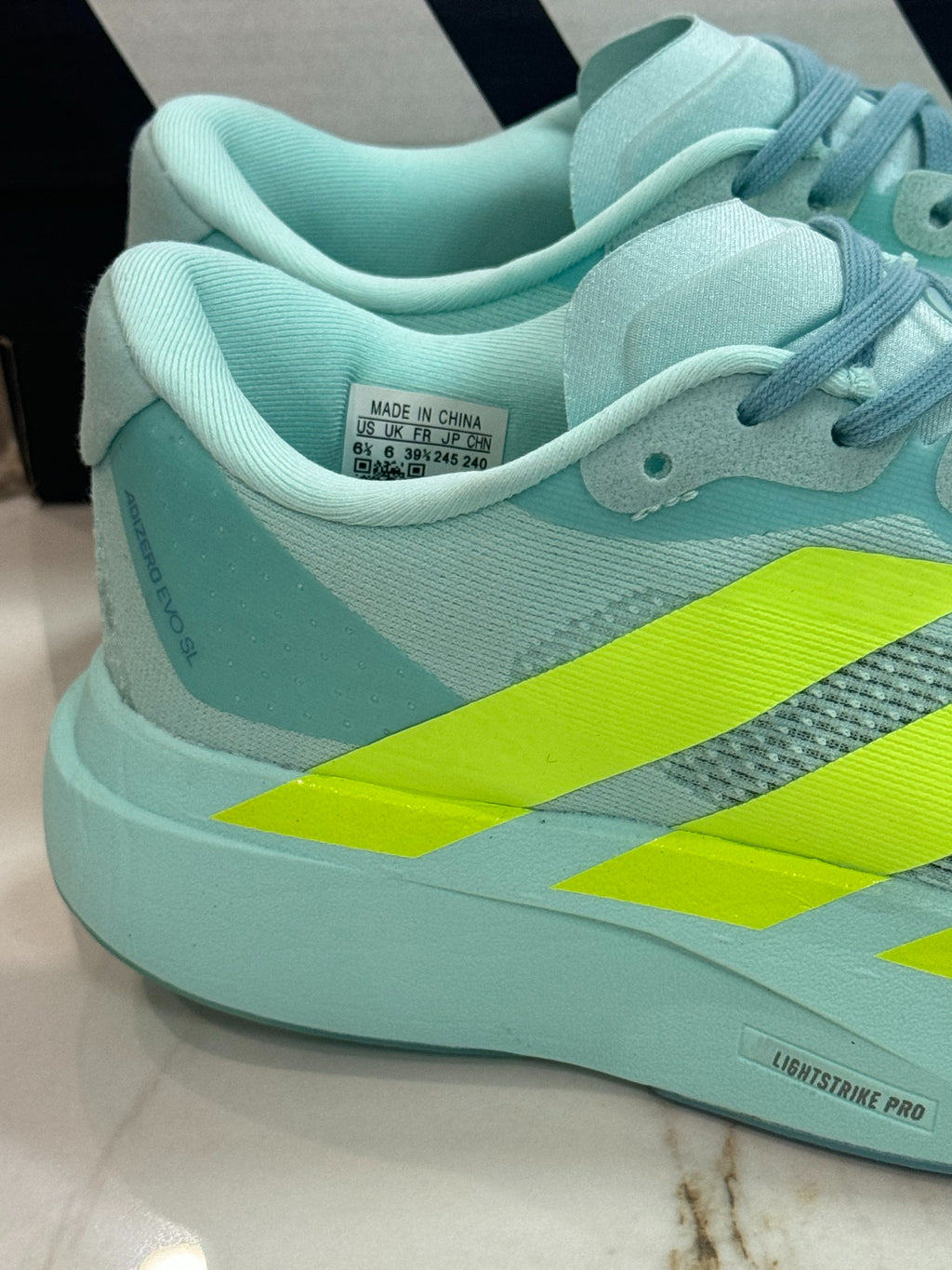 Adidas Adizero Evo SL Running Shoes (Aqua/Lime)