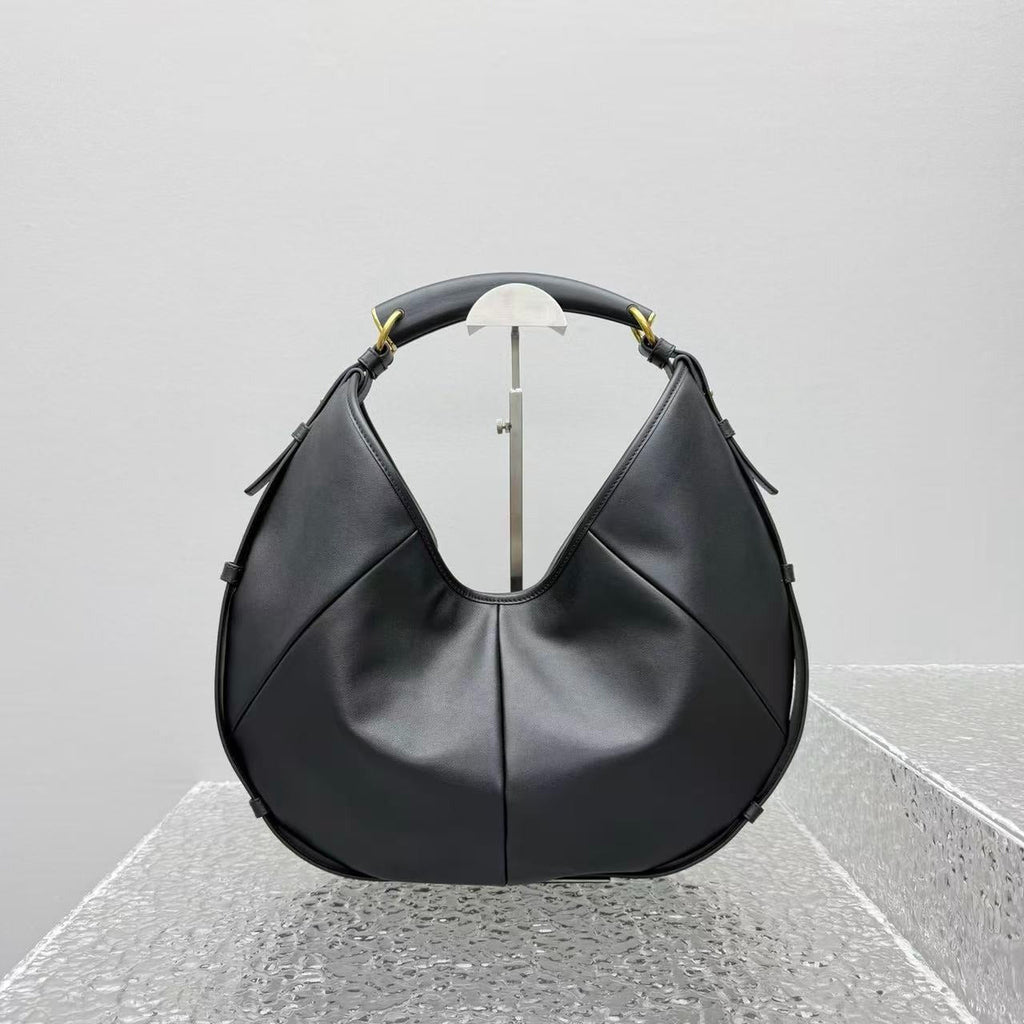 YSL Mombasa Shoulder Bag Black Paneled Leather