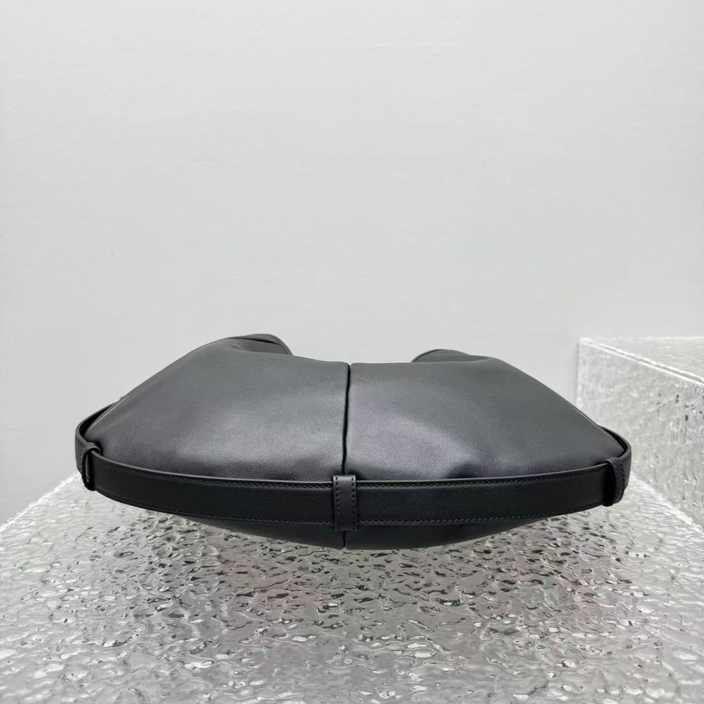 YSL Mombasa Shoulder Bag Black Paneled Leather