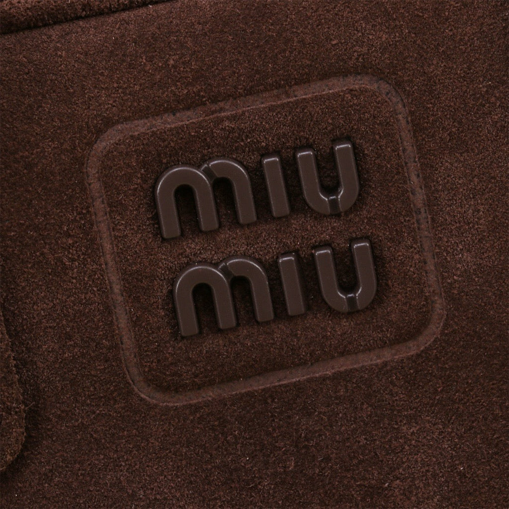 MIU SUEDE BEAU BAG 22 IN COCOA BROWN