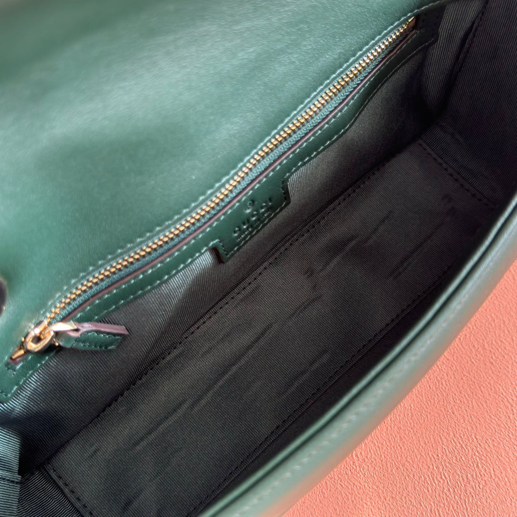 Gucci Marmont Bag 26 Dark Green Lambskin Gold Hardware 271793