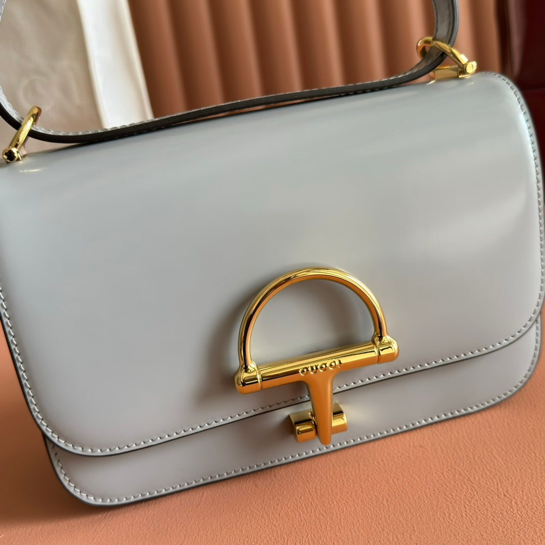 Gucci Siena Small Shoulder Bag Gray Leather 271872