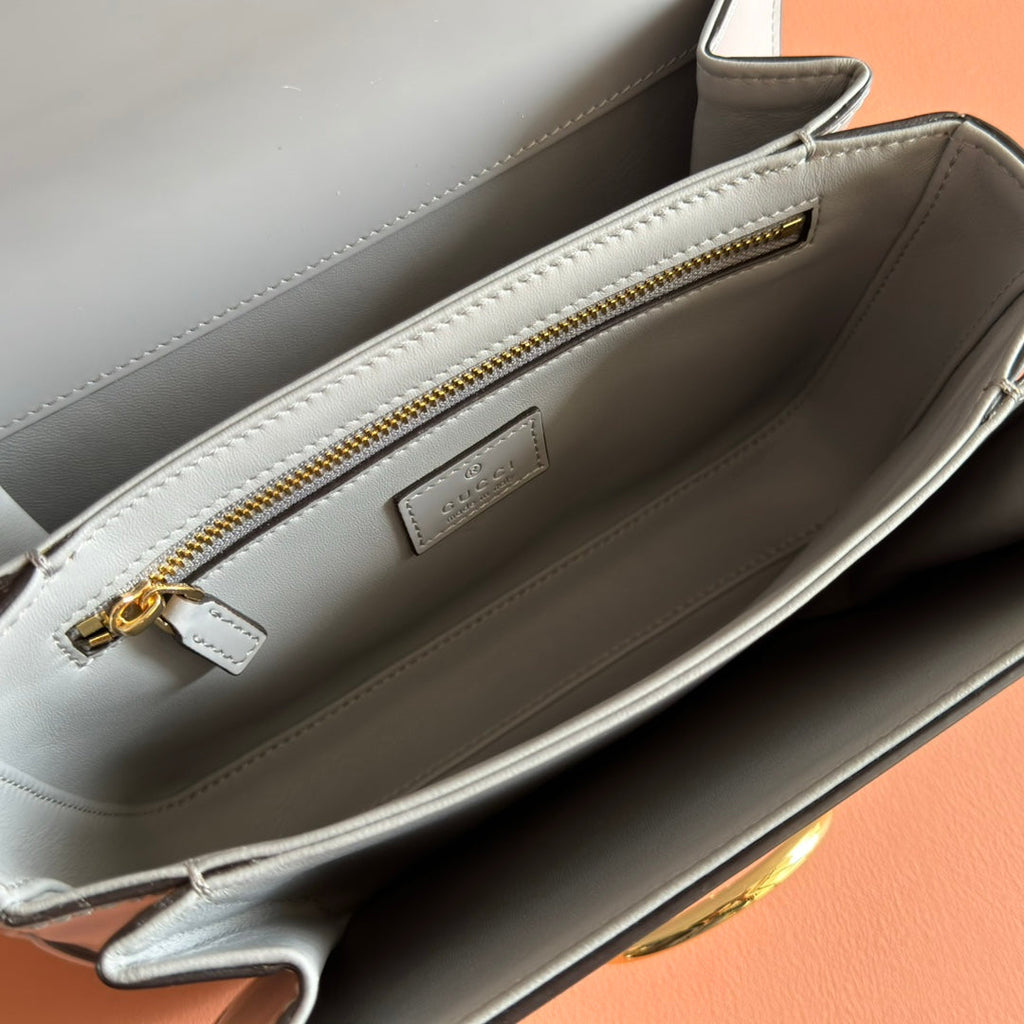 Gucci Siena Small Shoulder Bag Gray Leather 271872