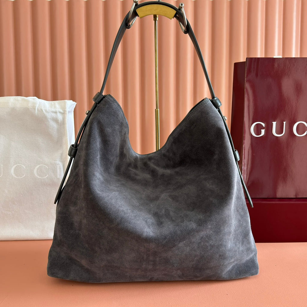 Gucci Beatrix Handbag 40 Dark Gray Suede 271934