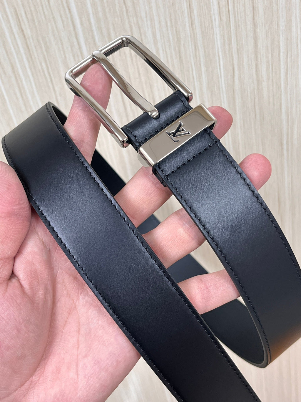 Louis Vuitton Pont Neuf 35MM Belt Smooth Leather Black