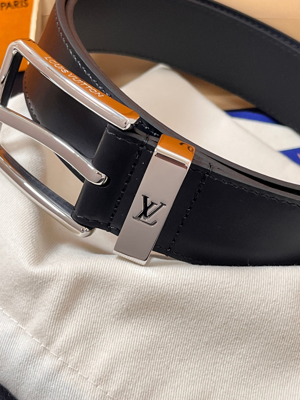 Louis Vuitton Pont Neuf 35MM Belt Smooth Leather Black