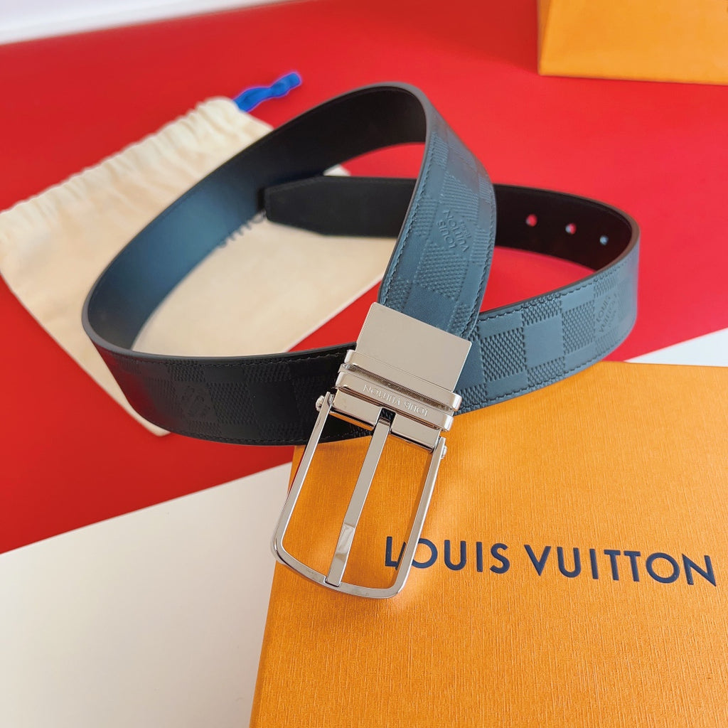 Louis Vuitton Reversible 35mm Belt in Damier Graphite Canvas