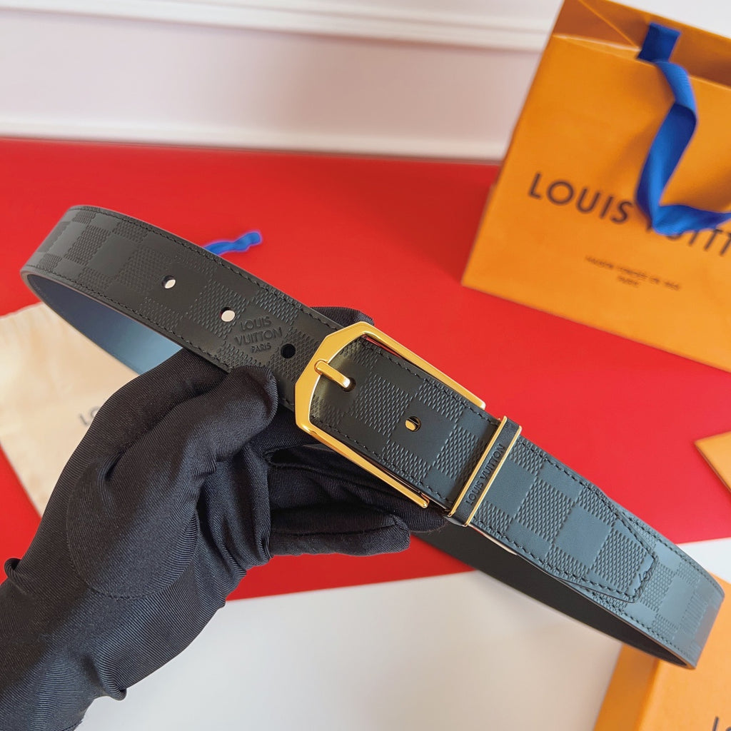 Louis Vuitton Reversible 35mm Belt in Damier Graphite Canvas