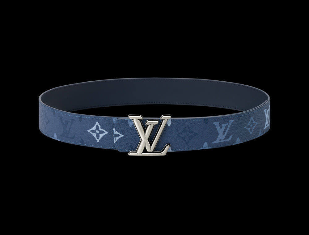 Louis Vuitton LV Initials Monogram Denim 40MM Belt Blue