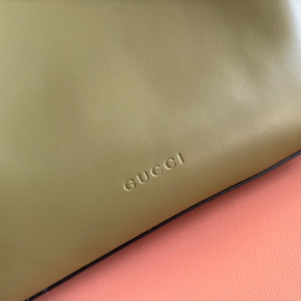 Gucci Beatrix Handbag 35 Olive Green Cowhide 272147