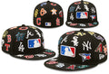 Men's MLB New Era Black Allover Team Logo 59FIFTY Fitted Hat