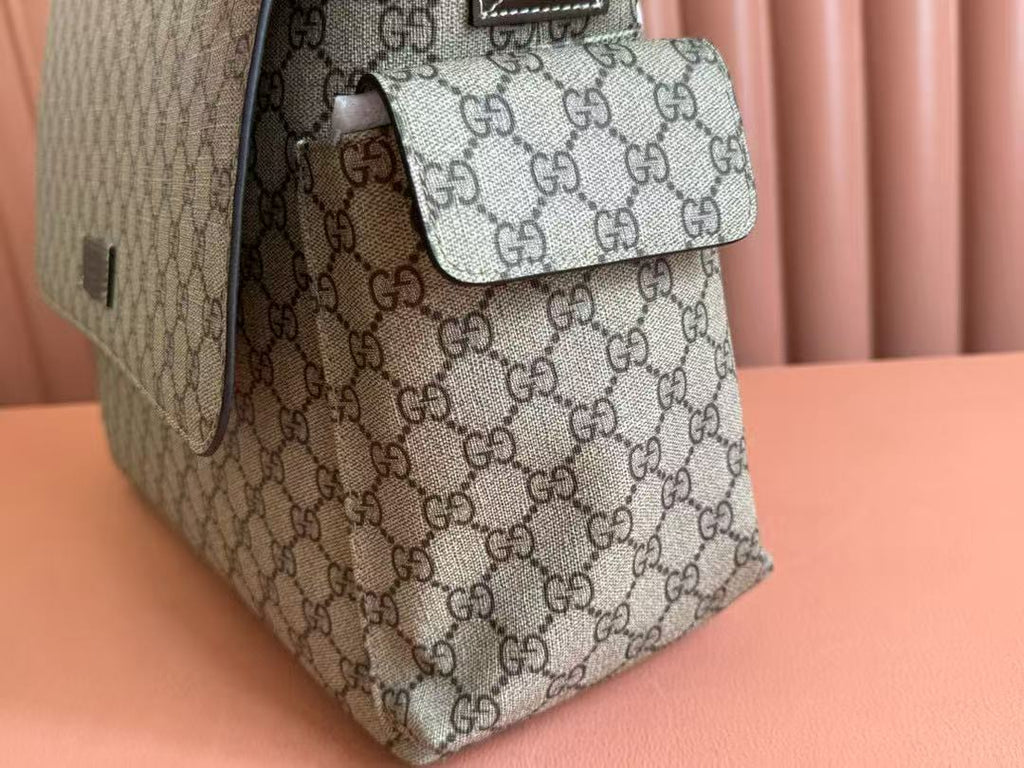 GG Supreme Large Changing Bag 44cm Beige Brown Canvas Leather Trim
