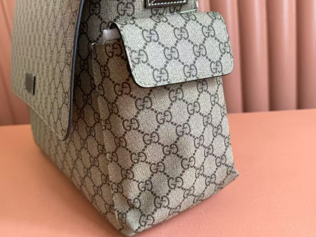 GG Supreme Large Changing Bag 44cm Beige Brown Canvas Leather Trim