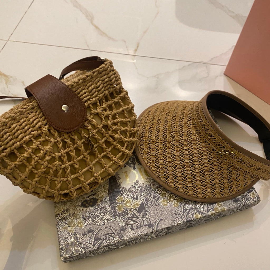 YSL Tote Bag & Hat Set Plant Grass 207604