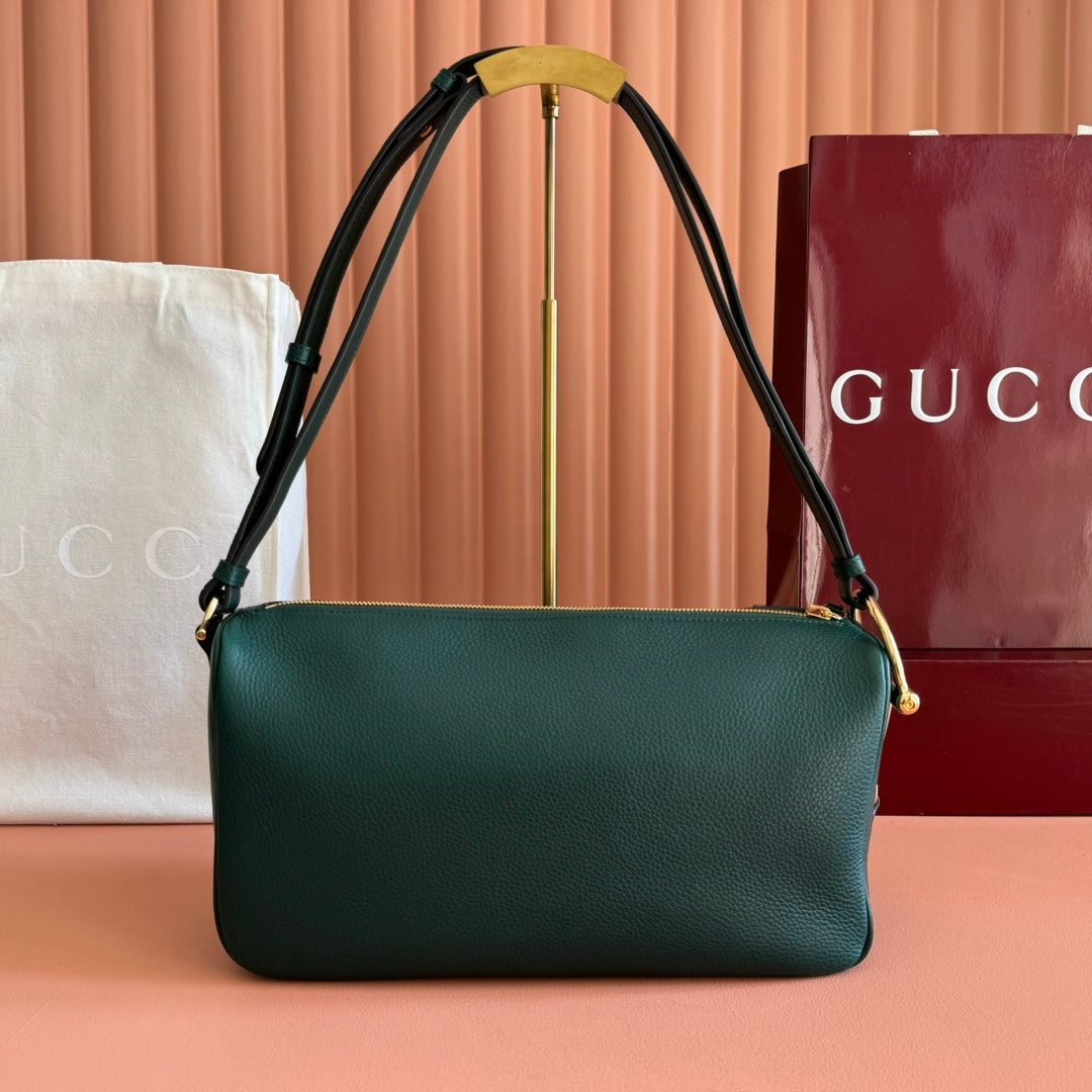 Gucci Half Horsebit Mini Bag 31.5 Steel Teal Grain Cowhide