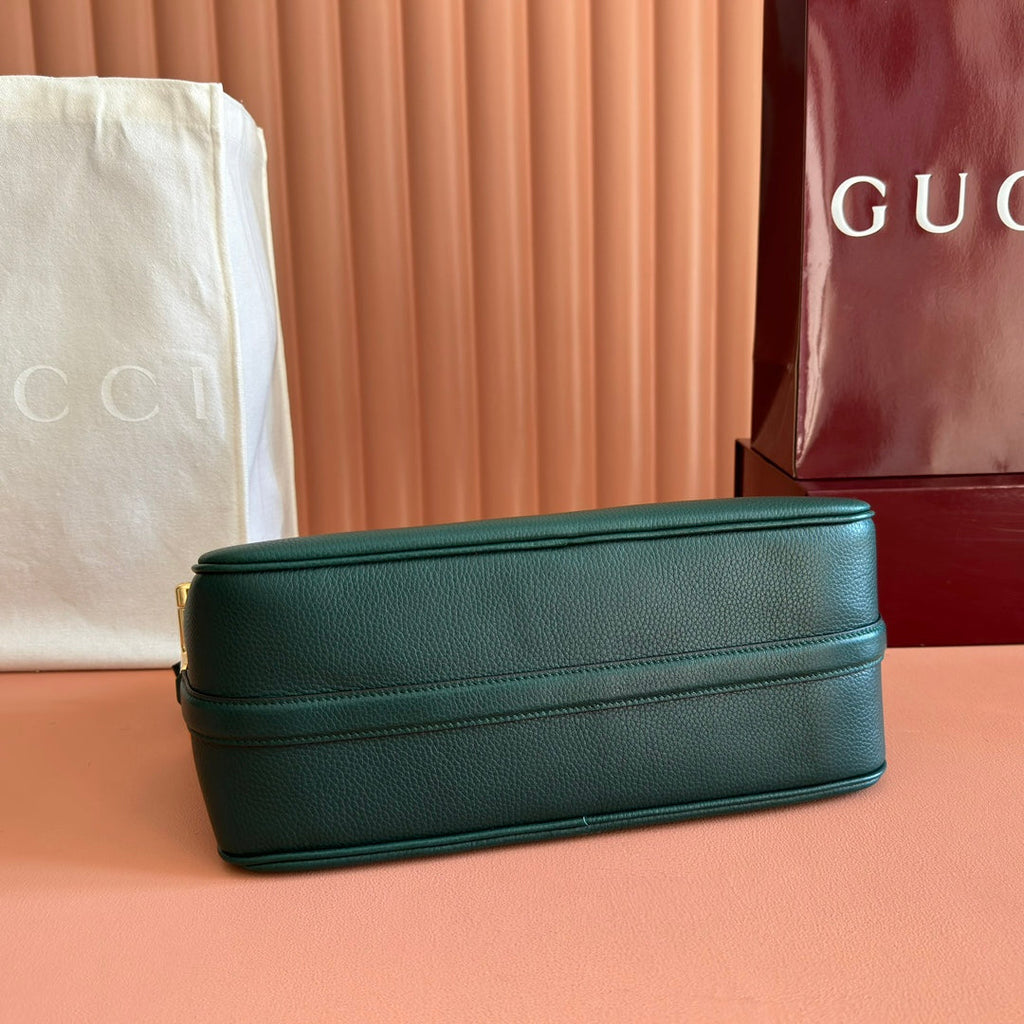 Gucci Half Horsebit Mini Bag 31.5 Steel Teal Grain Cowhide