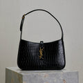 Le 5 a 7 Bag 25cm Black Crocodile Pattern Calfskin Ghw