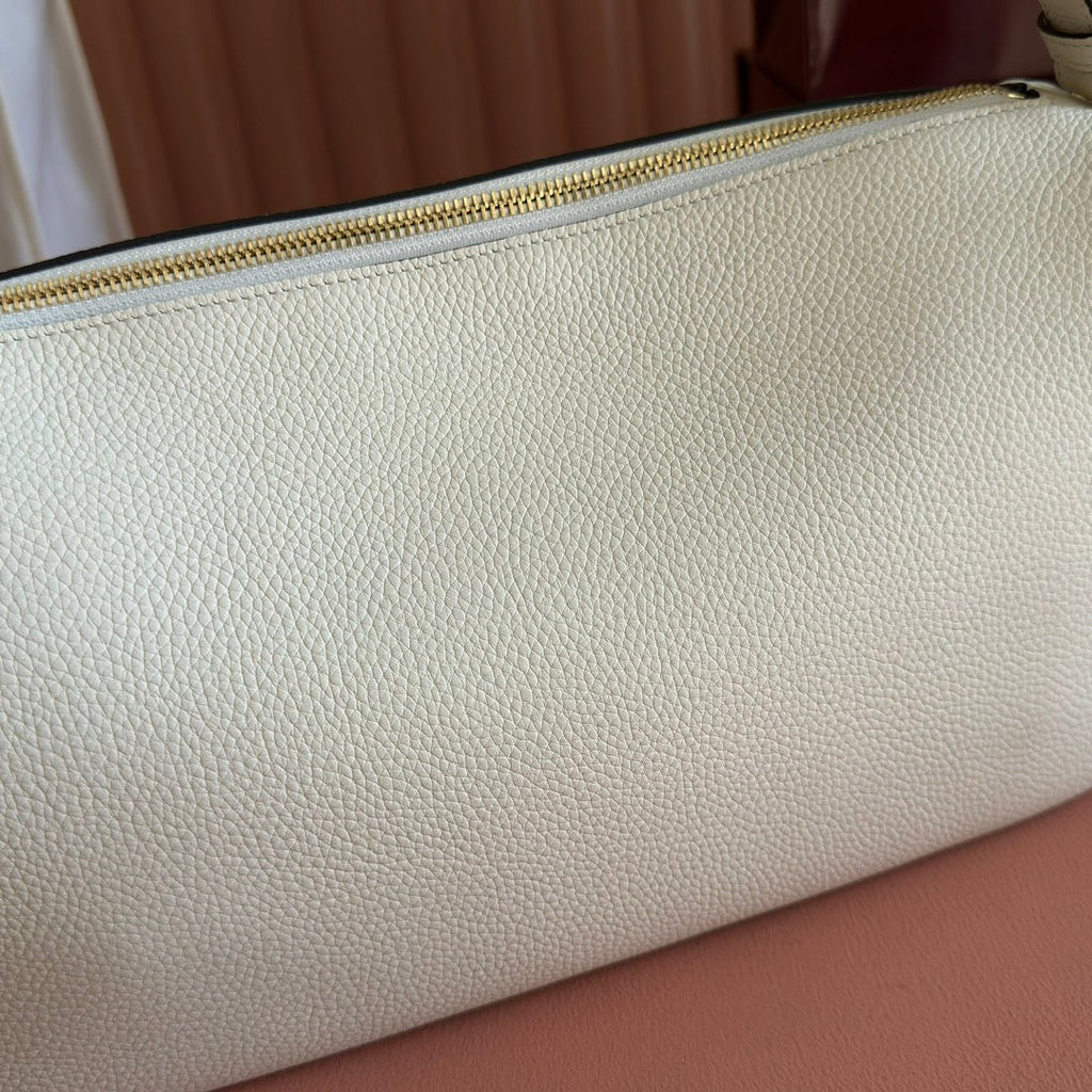 Gucci Half Horsebit Mini Bag 31.5 White Grain Cowhide 273166