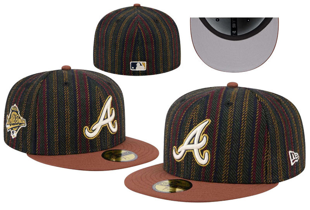 Atlanta Braves New Era Vintage Herringbone 59FIFTY Fitted Hat