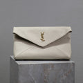 YSL WHITE LAMBSKIN CLUTCH 225388