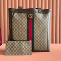 Gucci Ophidia GG Supreme Tote Bag 41cm Brown Beige Canvas 273714