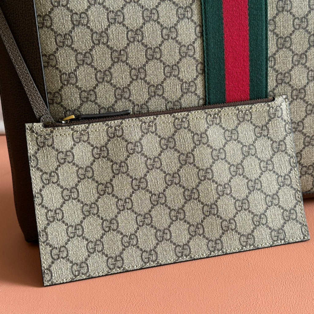 Gucci Ophidia GG Supreme Tote Bag 41cm Brown Beige Canvas 273714