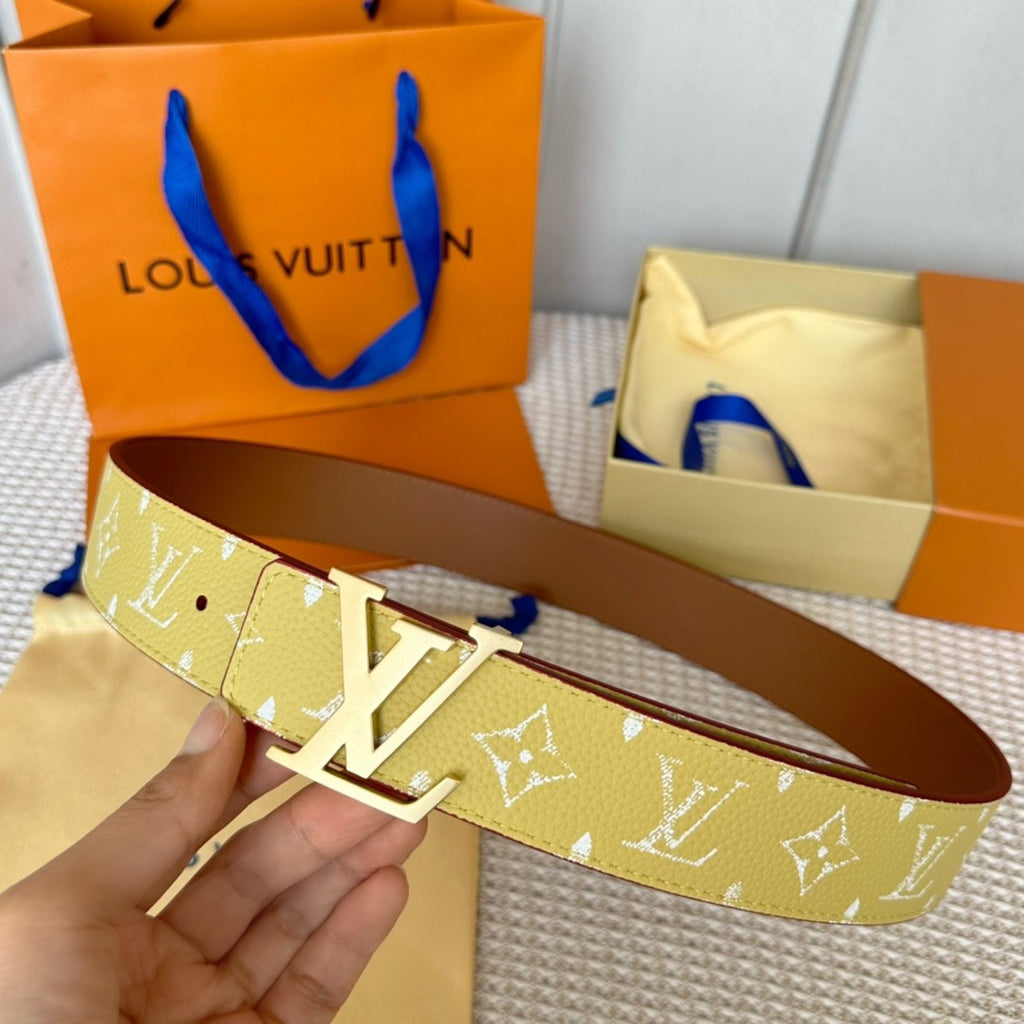 Louis Vuitton LV Initiales 40mm Reversible Belt Monogram Yellow