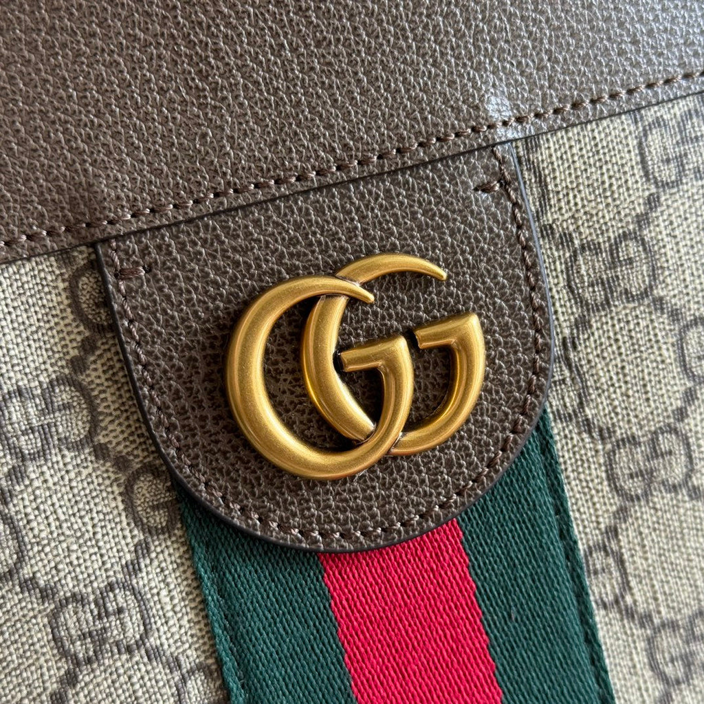 Gucci Ophidia GG Supreme Tote Bag 41cm Brown Beige Canvas 273714