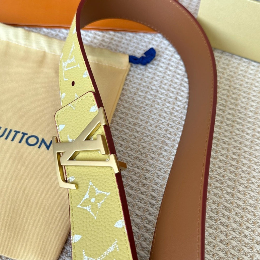 Louis Vuitton LV Initiales 40mm Reversible Belt Monogram Yellow