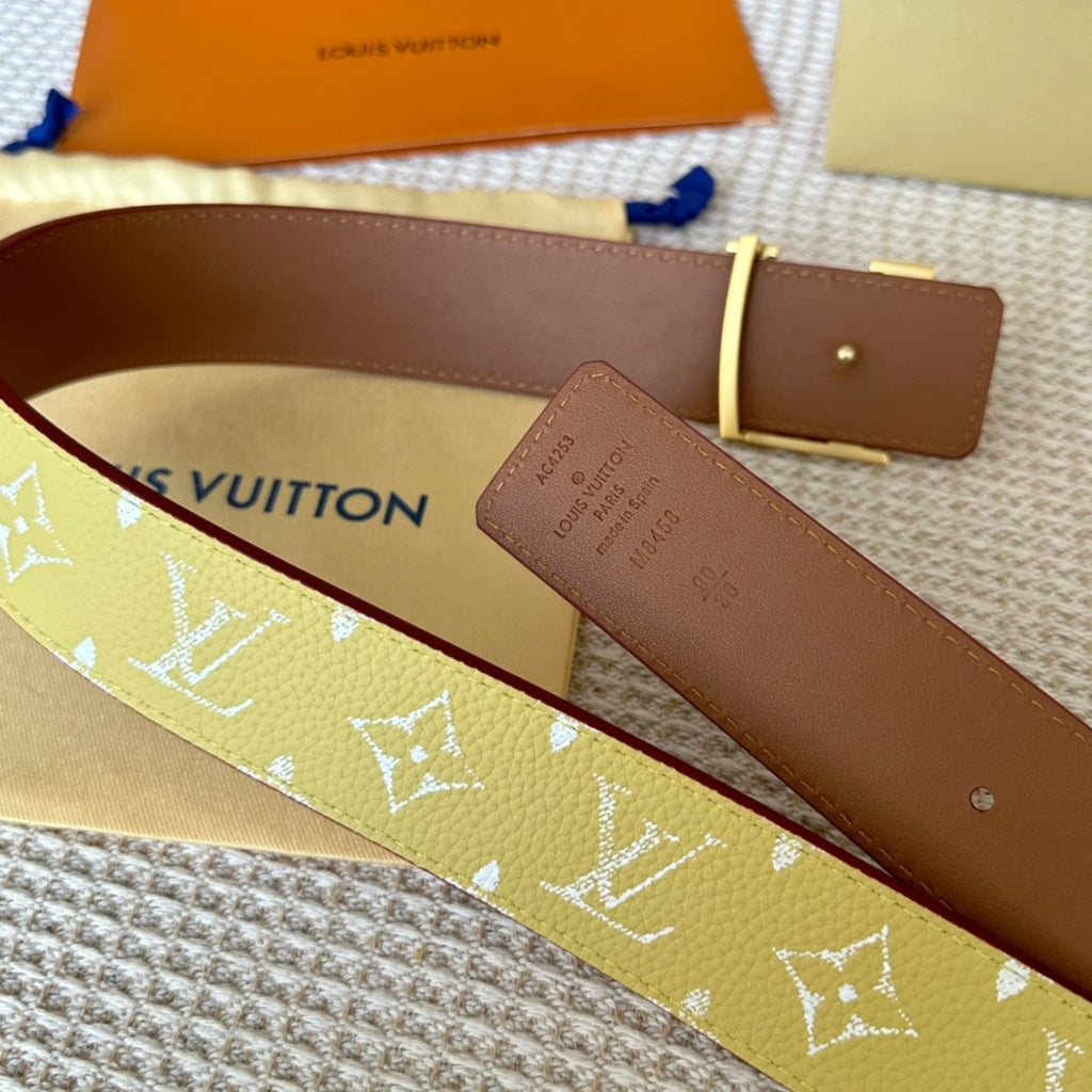 Louis Vuitton LV Initiales 40mm Reversible Belt Monogram Yellow