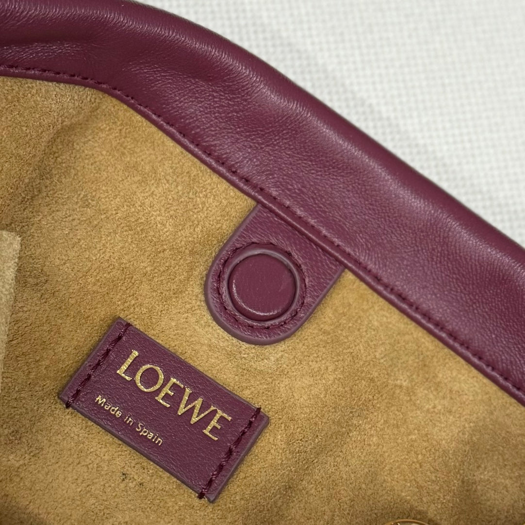 Loewe Flamenco Purse 23 Burgundy Lambskin Ghw