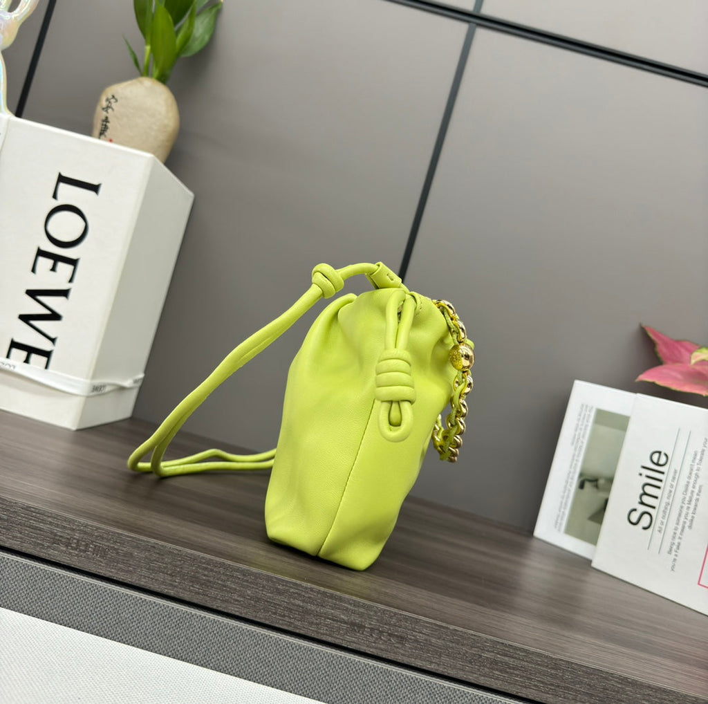 Loewe Flamenco Purse 23 Lime Lambskin Ghw