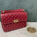 garavani rockstud spike medium 24cm red lambskin