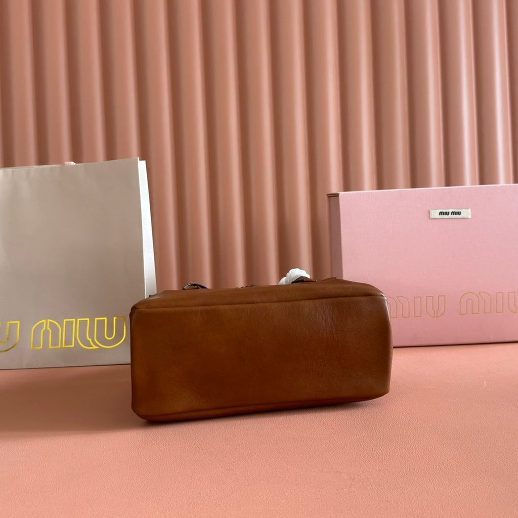 Miu Solitaire Bag 25 Brown Calfskin