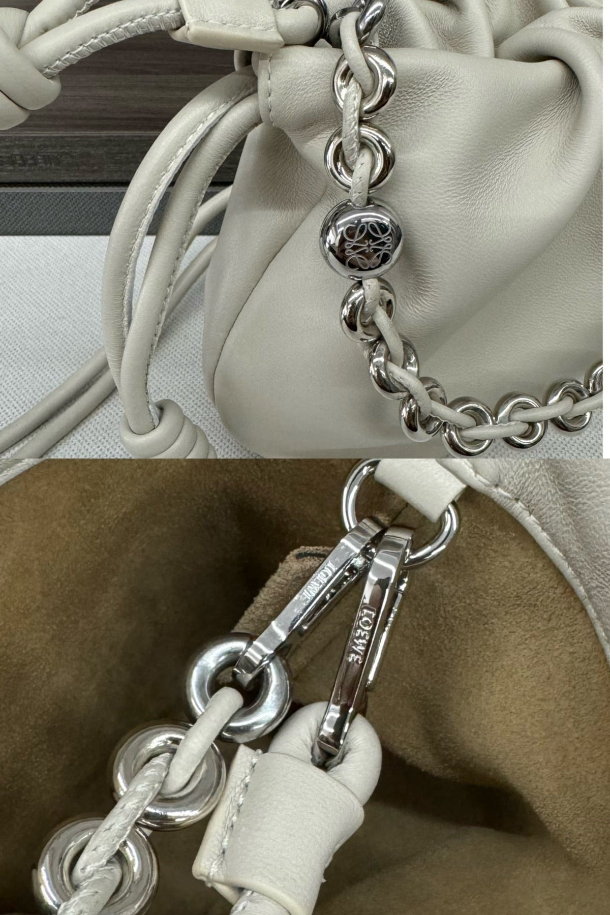 Loewe Flamenco Purse 23 White Lambskin Shw