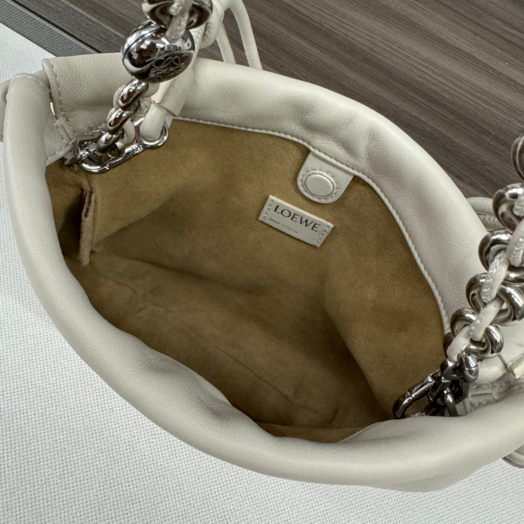 Loewe Flamenco Purse 23 White Lambskin Shw