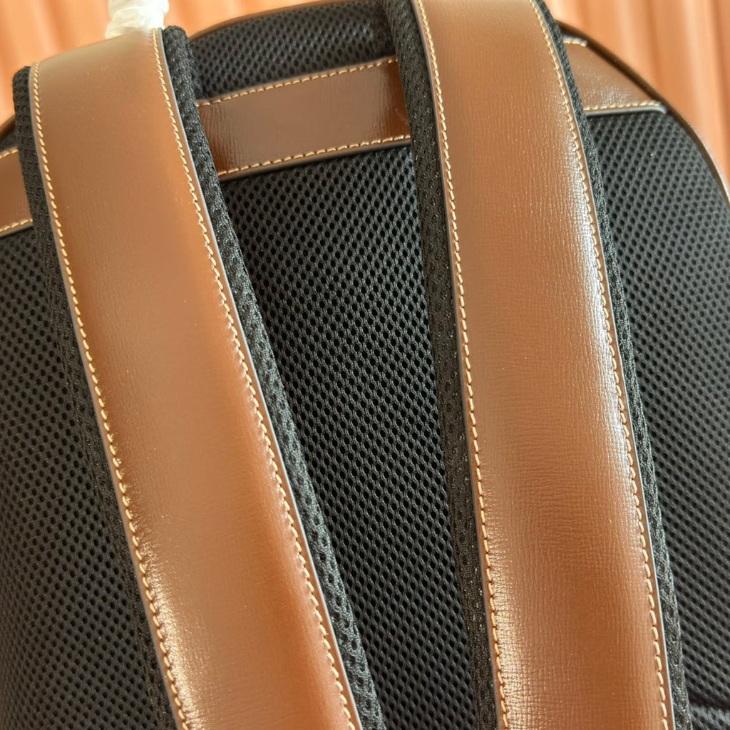 Gucci Interlocking G Backpack in Brown Beige GG Supreme Canvas Leather 273684