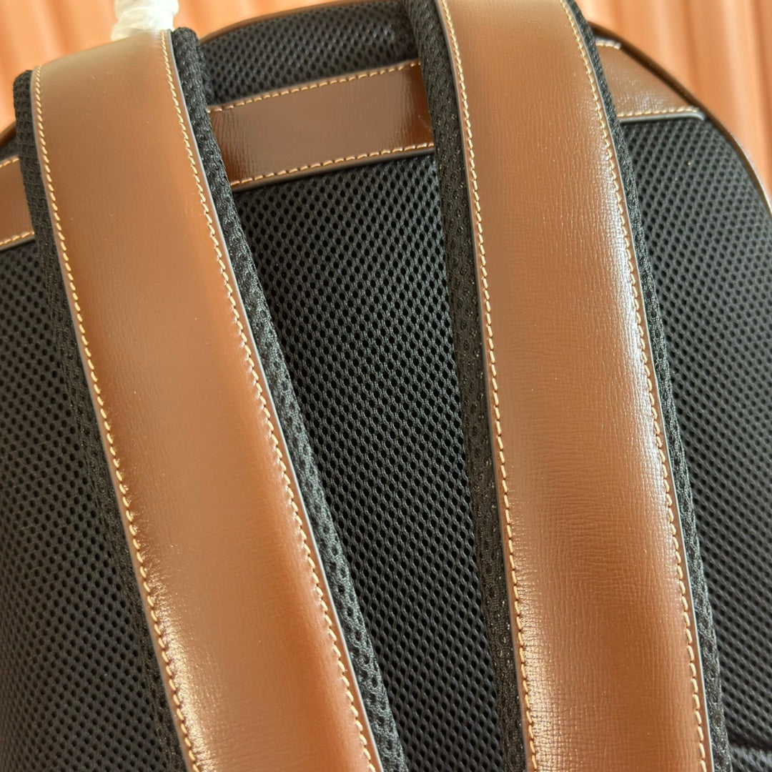 Gucci Interlocking G Backpack in Brown Beige GG Supreme Canvas Leather 273684