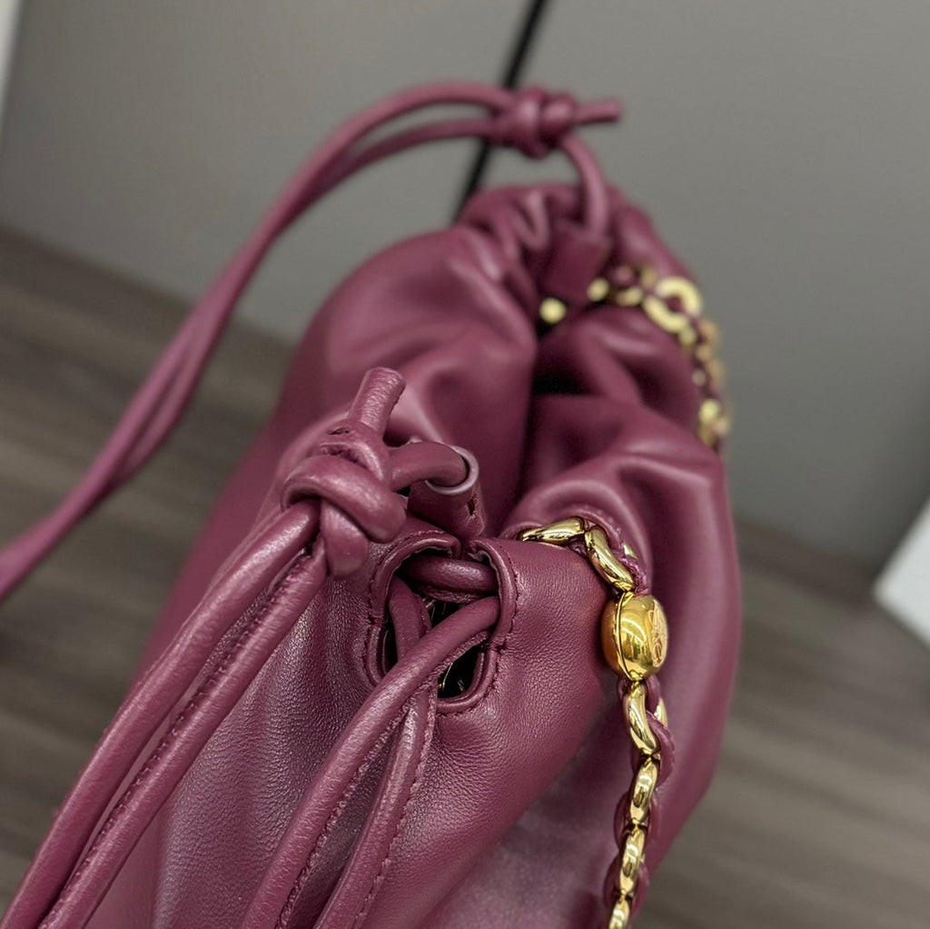 Loewe Flamenco Purse 30 Burgundy Lambskin Ghw