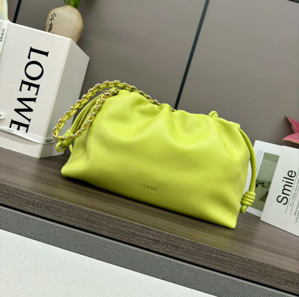 Loewe Flamenco Purse 30 Lime Lambskin Ghw