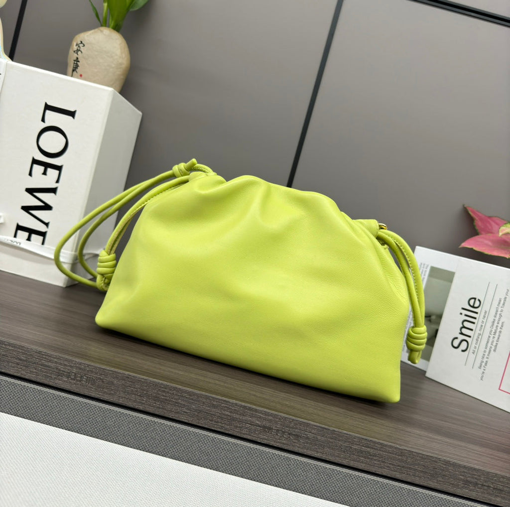 Loewe Flamenco Purse 30 Lime Lambskin Ghw
