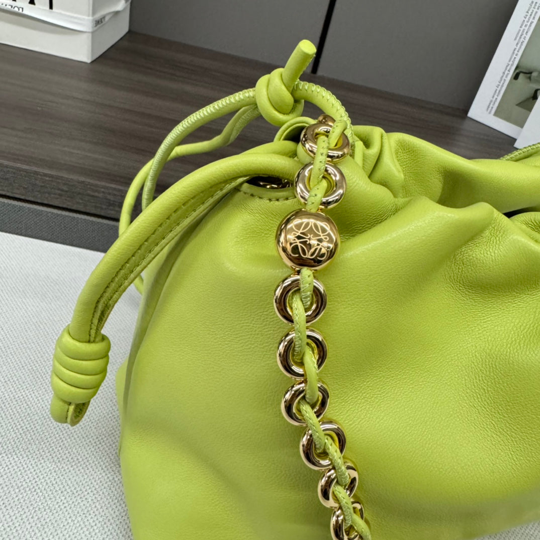 Loewe Flamenco Purse 30 Lime Lambskin Ghw