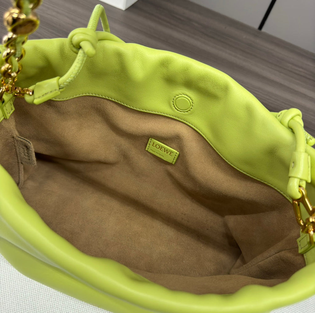 Loewe Flamenco Purse 30 Lime Lambskin Ghw