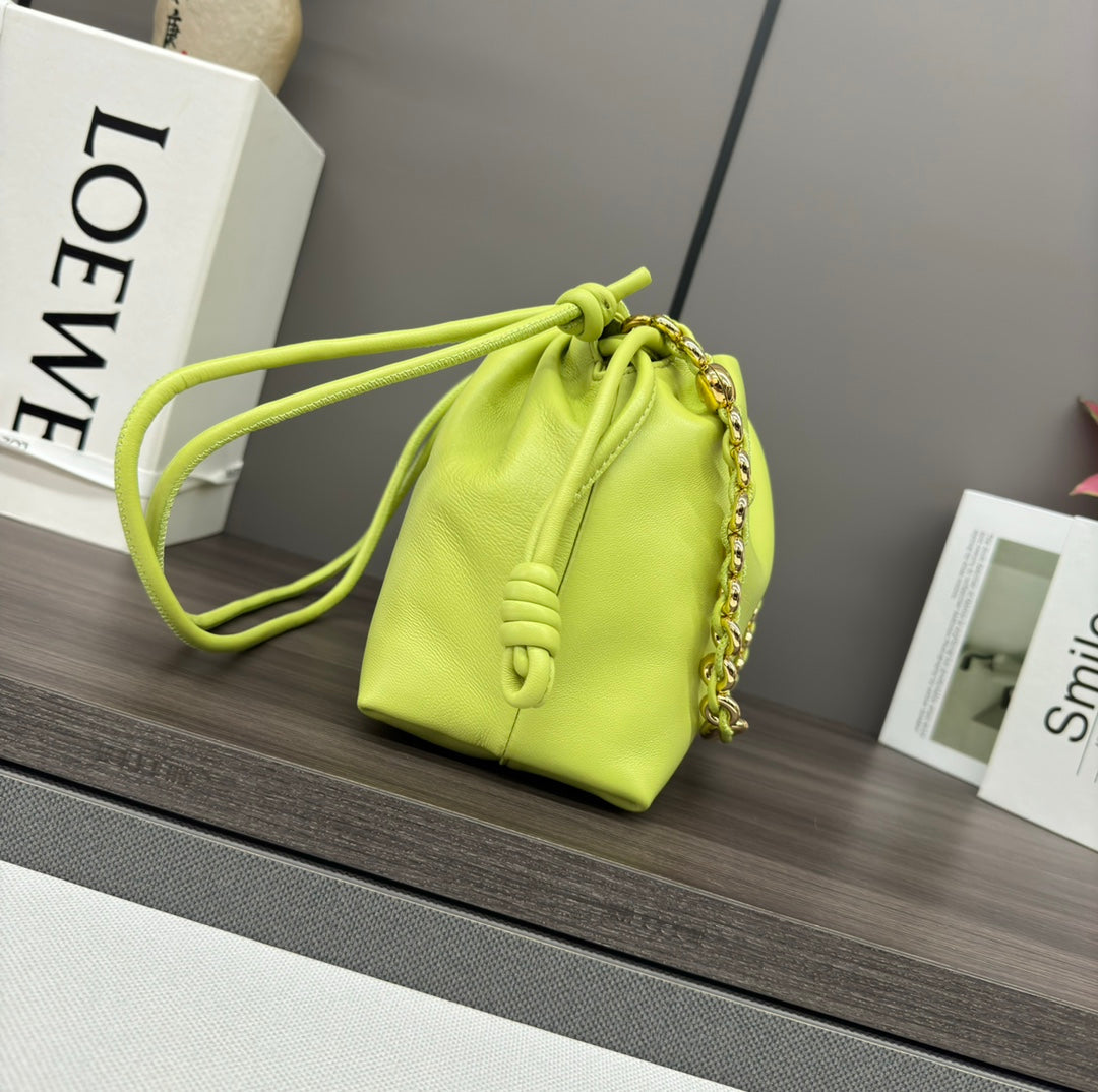 Loewe Flamenco Purse 30 Lime Lambskin Ghw