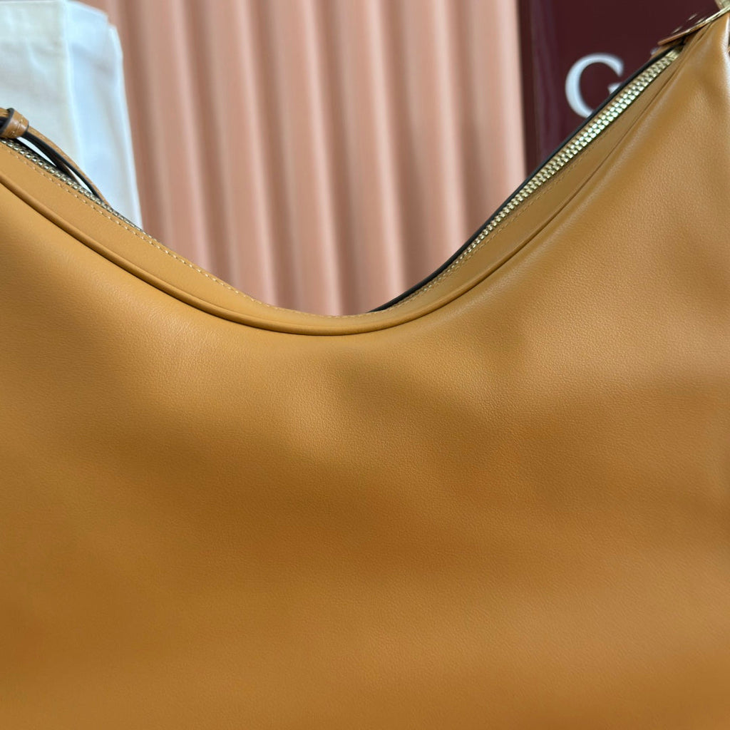 Gucci Attache Large Shoulder Bag 35cm Camel Leather