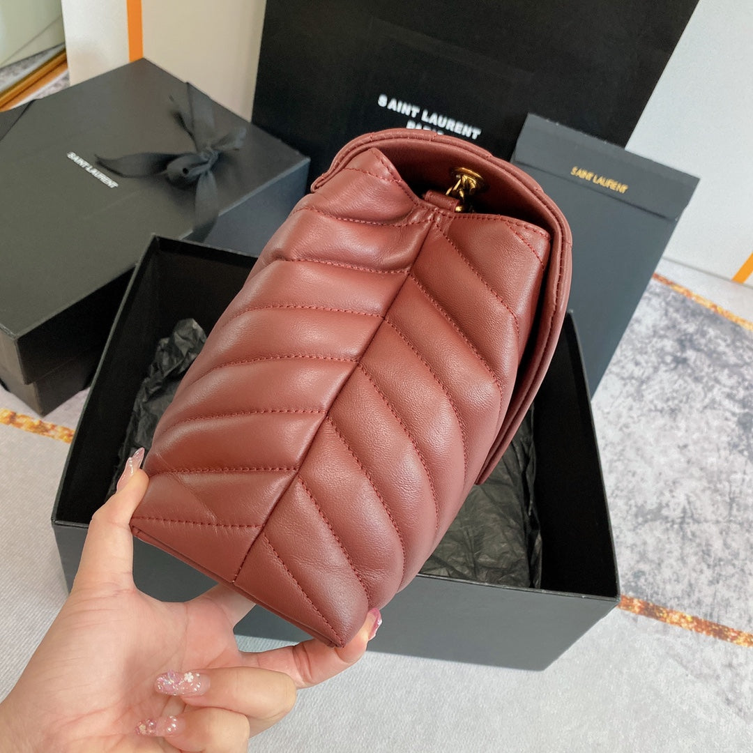 LOULOU MEDIUM 32 ROUGH LEGION QUILTED LEATHER GOLD HARDWARE
