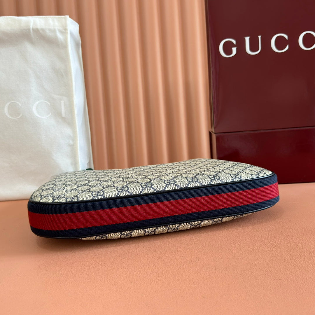 Gucci Attache Large Shoulder Bag 35cm Black Beige Canvas